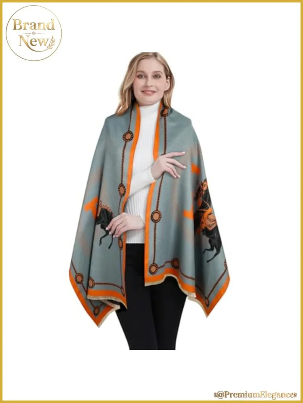 Women's Pashmina Shawl Wrap Silky Blanket Poncho Cape Open Front Evening Wrap